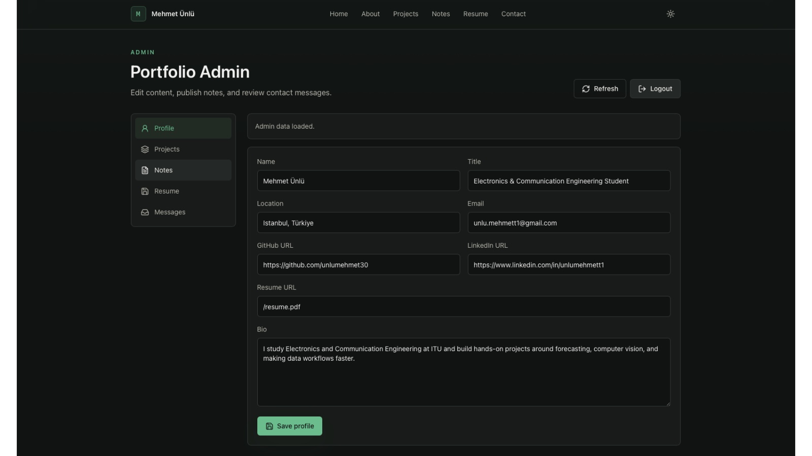 Personal Portfolio Platform screenshot 1